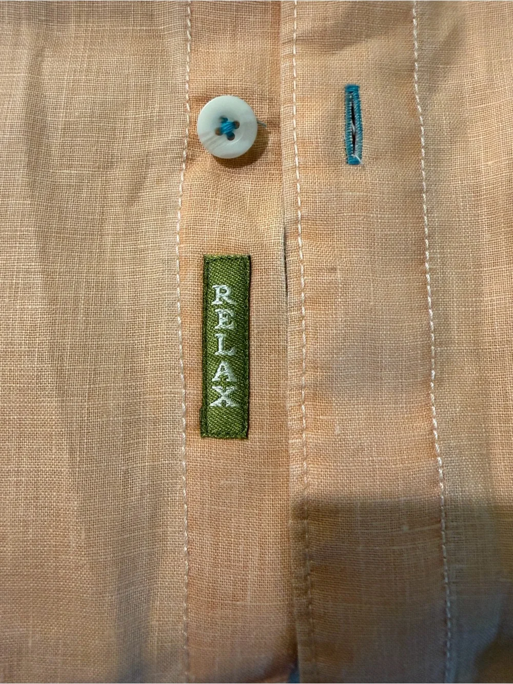 Tommy Bahama Shirt Mens Large 100% Linen Long Sleeve Peach Orange Beach Vacation - Picture 3 of 9